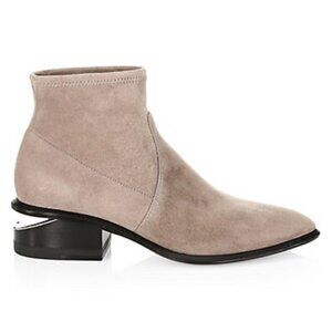 Alexander Wang Kori Stretch-Suede Sock Boots in Mink 38.5
